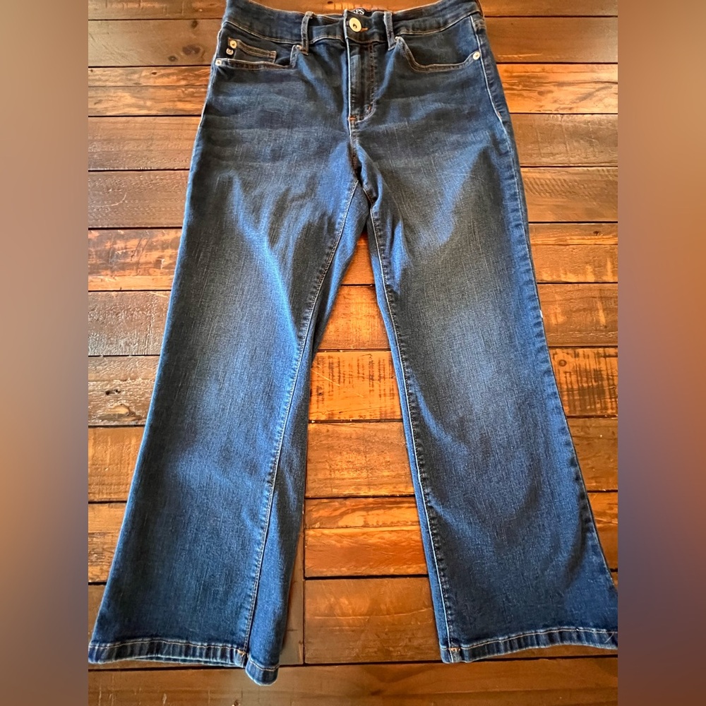 Chaps Jeans Mid Rise Crop Kick Medium Wash 10/30  30x24.5